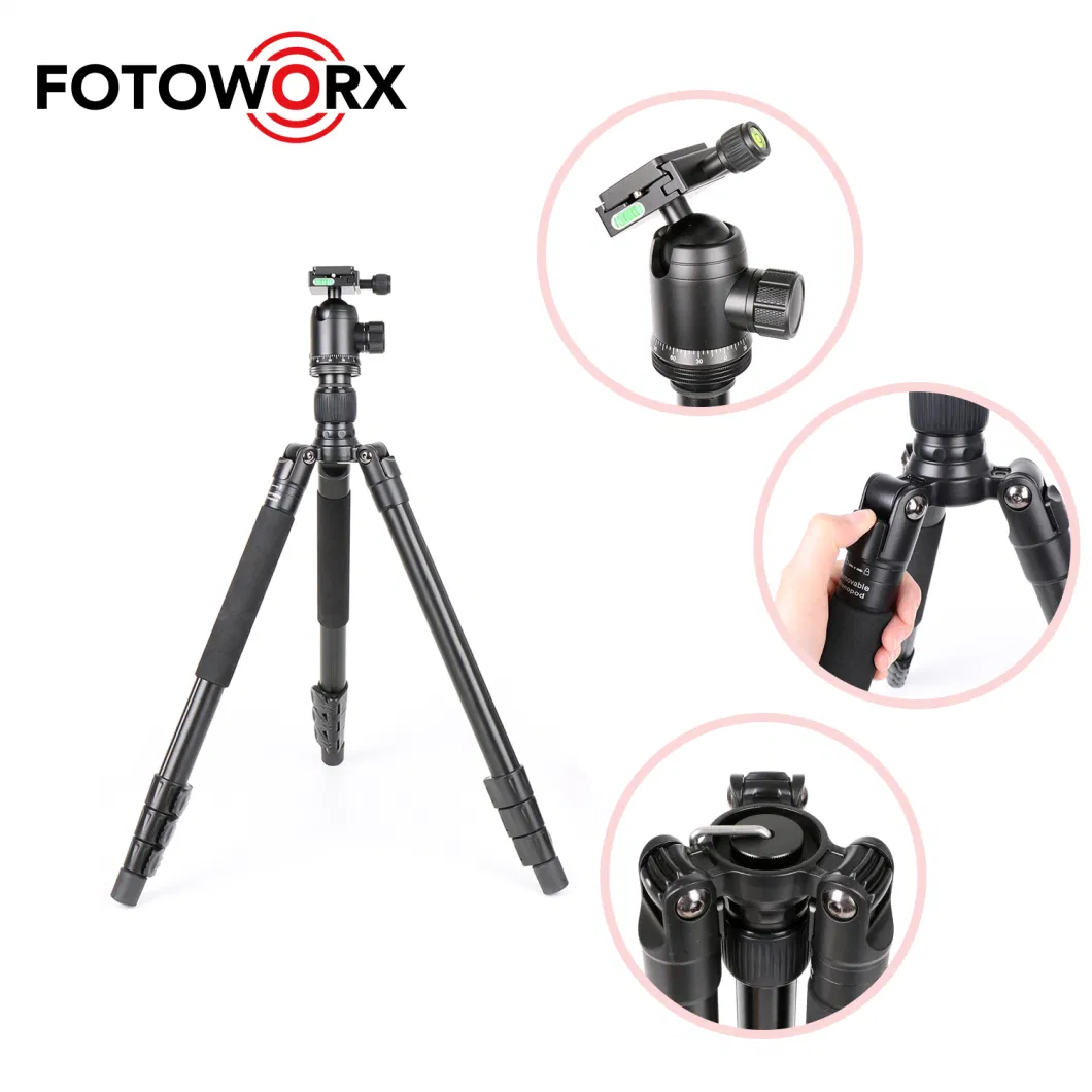 Fotoworx Aluminum Alloy Camera Professional Tripod for DSLR Photography