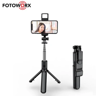 Мини-штатив Fotoworx Selfie Stick с заполняющей подсветкой для прямой трансляции селфи